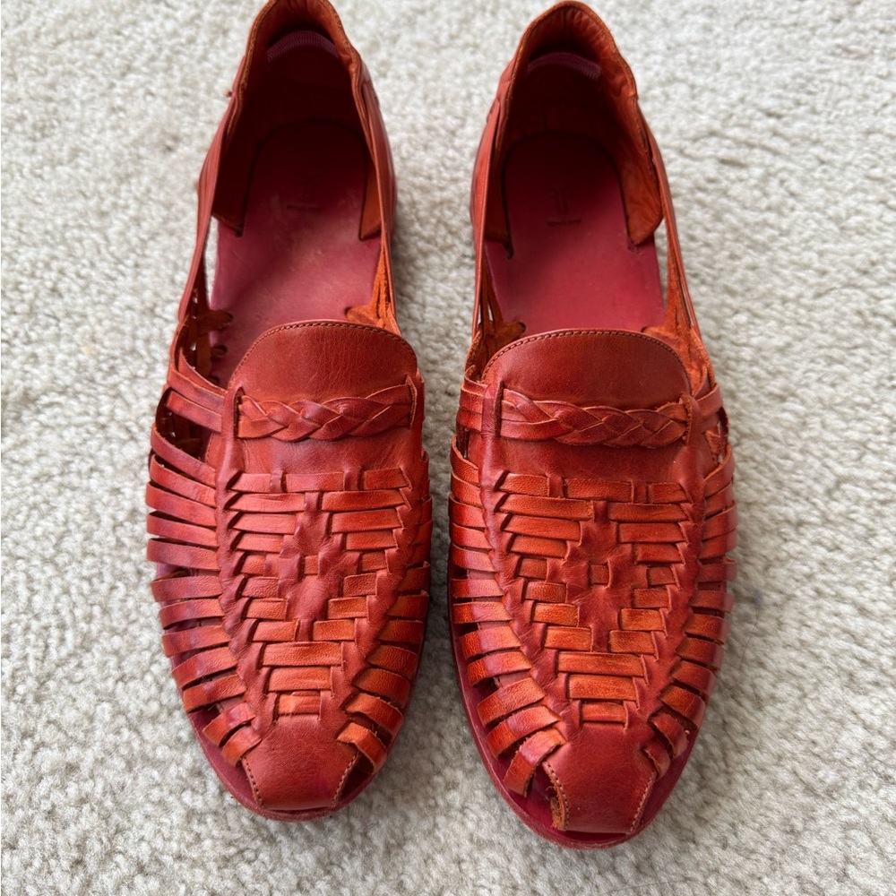 Women’s Frye Orange Red Leather Moccasins